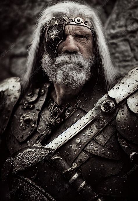 Premium Photo Portrait Of An Ancient Warrior With A Beard And In