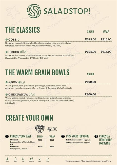 Menu At Saladstop Pub Bar Cebu City Level Terraces Area Ayala