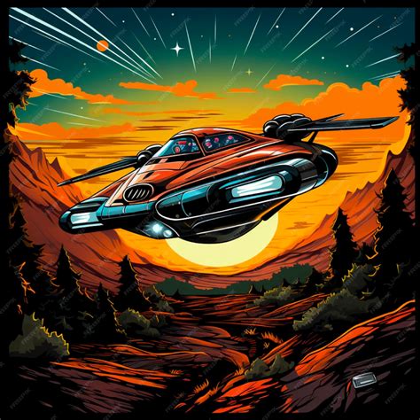 Premium AI Image | Scifi Spaceship flying Fantastic flying car Vector ...