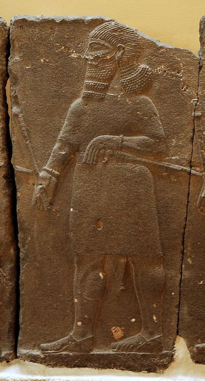 Aslantas Basalt Relief Of Assyrian Mace Bearers Reign Of Tiglath