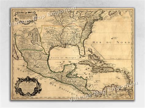 1703 New World Spanish Colonies Old Map North American Art Print Poster ...