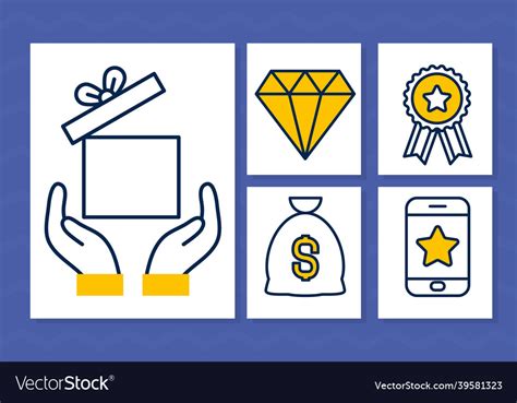 Loyalty Program Icons Set Royalty Free Vector Image