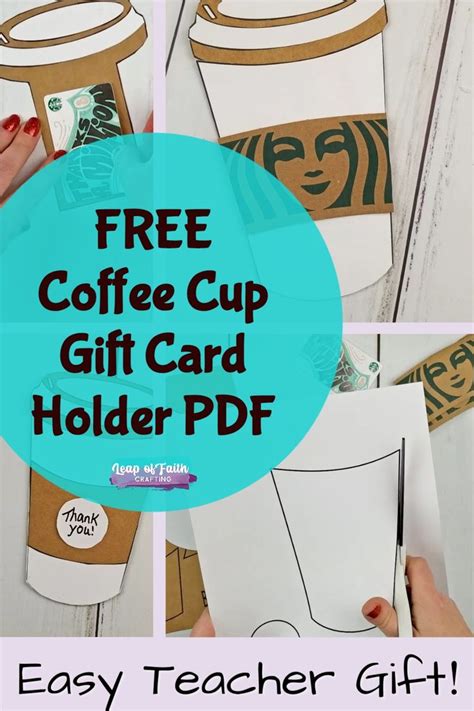 Coffee Cup Gift Card Holder Template Free Pdf And Svg File Gift Card