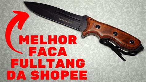 Melhor Faca Fulltang da SHOPEE Faca Bushcraft Full Tang Luatek Aço