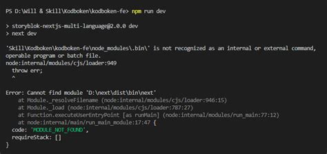 Node Js Error Cannot Find Module D Next Dist Bin Next When