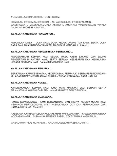 Doa Apel Pagi | PDF