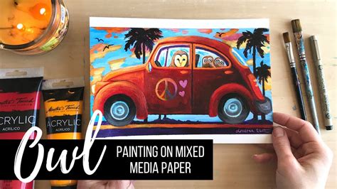 How To Paint On Mixed Media Paper Using Acrylics Youtube