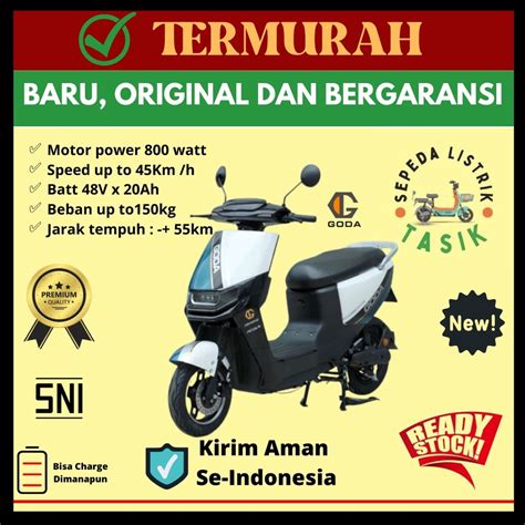 Jual Sepeda Motor Listrik GODA GOLDEN LION 200 Facelift 800 Watt