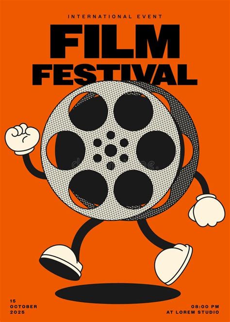 Movie And Film Festival Poster Template Design With Vintage Retro Film