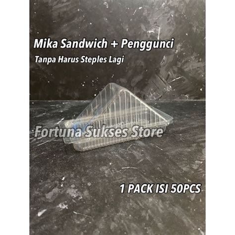 Jual ISI 50PCS MIKA SANDWICH SEGITIGA TRAY ROTI TAWAR TRAY