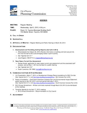 Fillable Online Cms Cityoftacoma Planning Commission City Of Tacoma