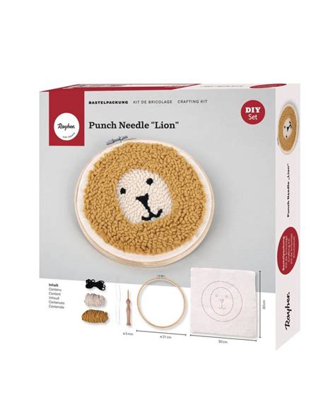 Punch Needle Kit Lion Diameter 21 Cm