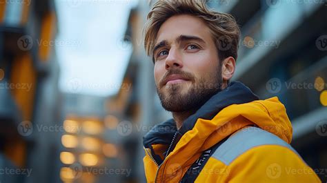 A construction worker using AI-powered wearable tech to track health