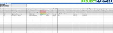 Change Management Log Template | Free Excel Download