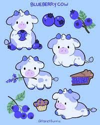 ArtStation Millie The Blueberry Cow Garabatos Lindos Pegatinas