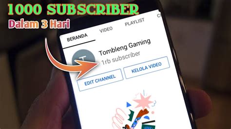 Dalam 3 Hari 1000 Subscriber Cara Menambah Subscriber Youtube