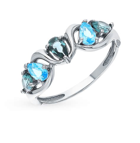 Серебряное кольцо с ювелирным стеклом SUNLIGHT К630-1002М12: белое ...