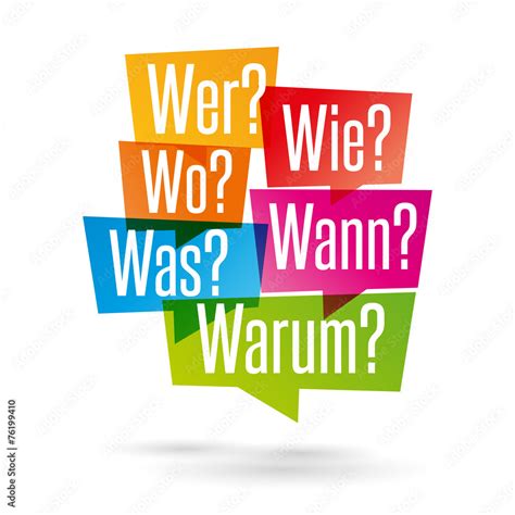 W Fragen Wer Wie Was Wo Wann Warum Stock Vector Adobe Stock