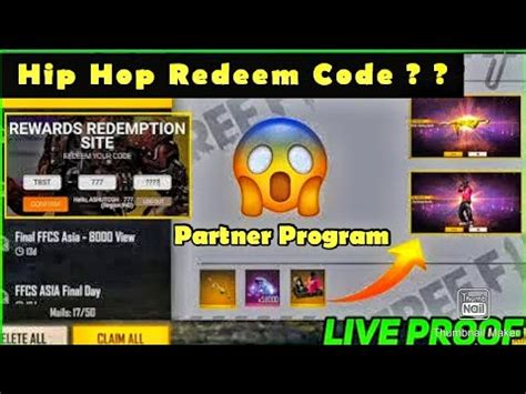 Hip Hop Bundle Redeem Code How To Get Free Fire Partner