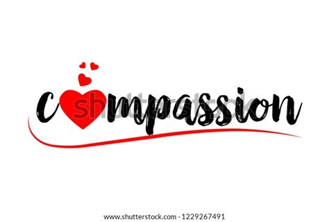 Compassion Word Text Red Love Heart Stock Vector Royalty Free 1229267491