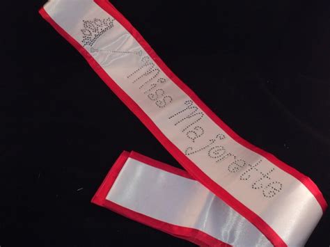 Homecoming Queen Sash With Personalized Rhinestone Message Custom