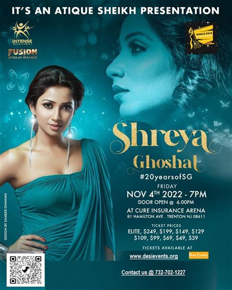 Shreya Ghoshal Live In Concert November 4 2022 Cure Arena Trenton NJ ...