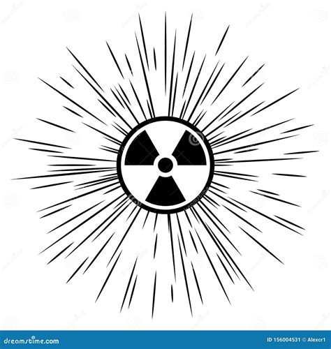 Ionizing Radiation Symbol with Radioactive Rays Stock Vector - Illustration of design, pictogram ...