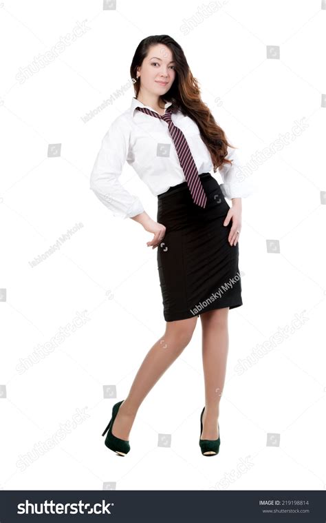 Beautiful Sexy Brunette Girl Office Worker Stock Photo 219198814 Shutterstock