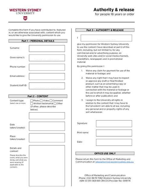 Fillable Online Wsu Adult Release Form Fax Email Print Pdffiller