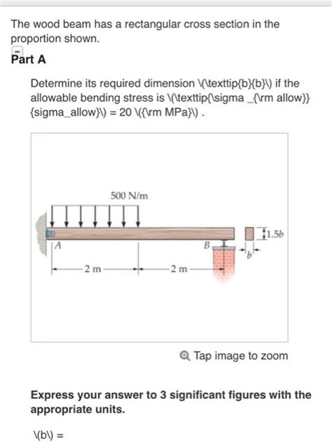 Solved The Wood Beam Has A Rectangular Cross Section In The