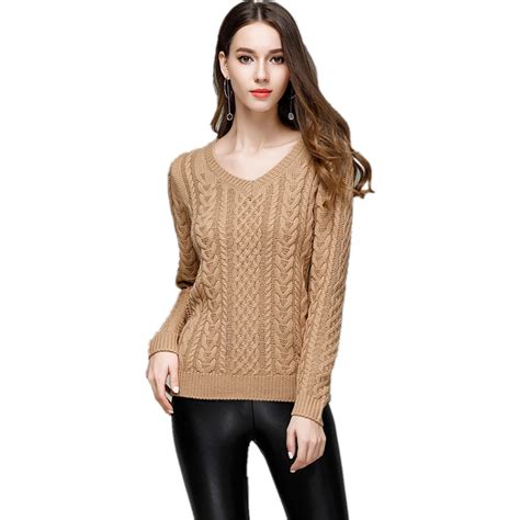 2018 Fashion Female Warm Tops Plus Size Sexy V Neck Women Sweater Slim