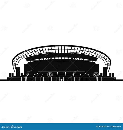 Minimalistic Stadium Silhouette On White Background Stock Illustration