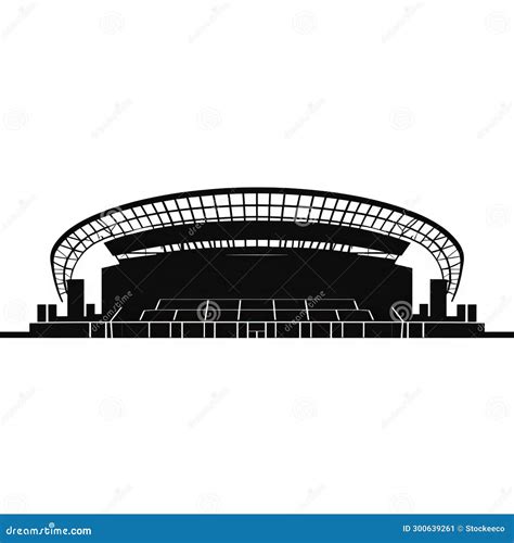 Minimalistic Stadium Silhouette On White Background Stock Illustration