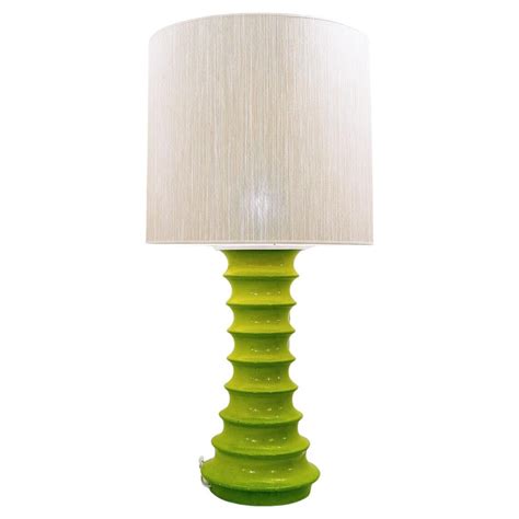 Mid Century Green Ceramic Lamp At 1stdibs