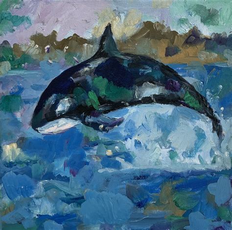 Orca Painting Orca Abstract Painting Orca Oil Painting Orca Wall Painting Orca Decorative ...