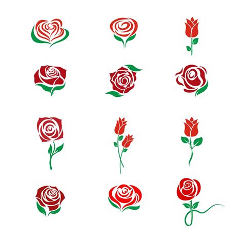 Rose Flower Logo Template Vector Icon 12866223 Vector Art At Vecteezy