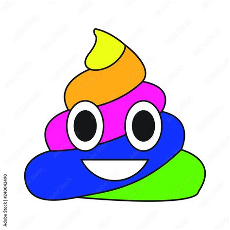 Rainbow poop emoji Stock Vector | Adobe Stock