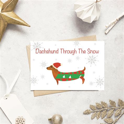 Dachshund Christmas Card Sausage Dog Christmas Card Card From The Dog