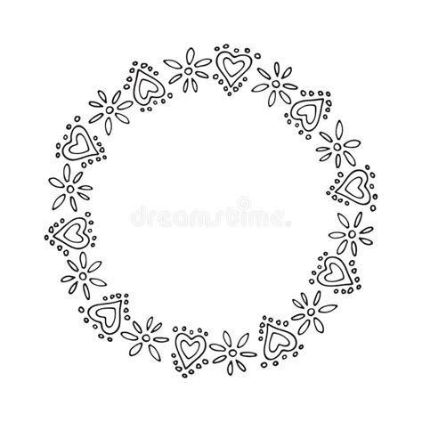 Valentines Day Border Ornamental Hearts Stock Illustration