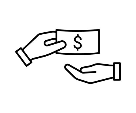 Hand Give Money Line Icon Hand Holding Dollar Fraud And Bribery