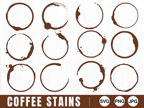 Coffee Stains SVG PNG Digital Cut Files Commercial Use Instant