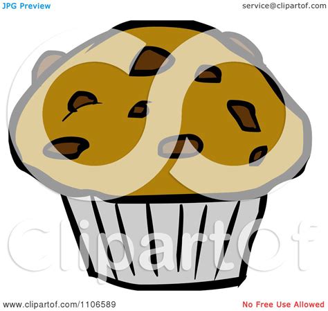 Clipart Chocolate Chip Muffin Royalty Free Vector Illustration By