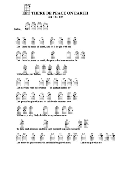 Chord Chart - Let There Be Peace On Earth printable pdf download