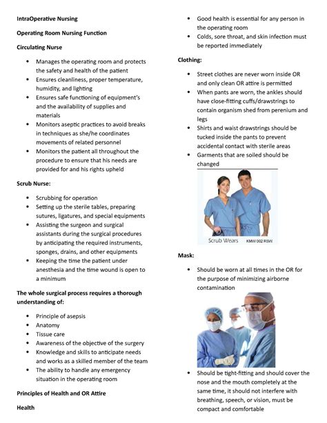 Intra Operative Nursing Intraoperative Nursing Operating Room Nursing