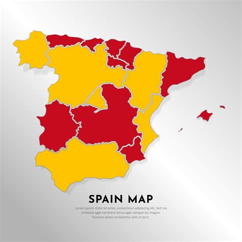 Modern Spain Maps Design Vector Silhouette Colorful World Spain Maps