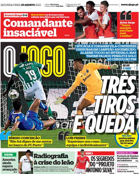 Capa Jornal O Jogo 29 Agosto 2022 Capasjornais Pt