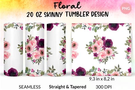 Floral Tumbler Sublimation Design Png Graphic By Katine Design