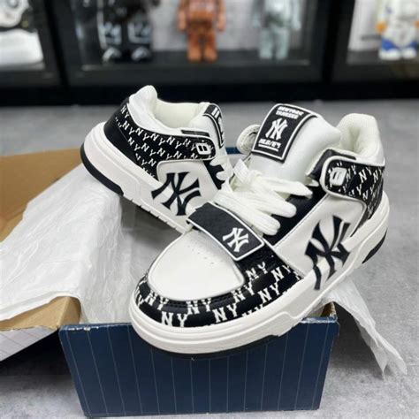 Sport Shoes Mlb Chunky Liner Mid Monogram Black White Hot Trend