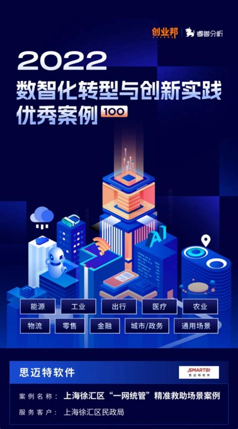 思迈特软件入选2022数智化转型与创新实践优秀案例top100互联网艾瑞网