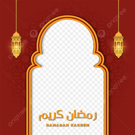 Gambar Vektor Desain Ramadhan Kareem Dengan Pintu Masjid Dan Lentera